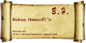 Boksa Hasszán névjegykártya